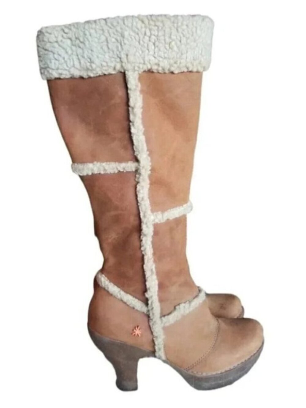 The Art Company Sherpa Leather Suede Knee High Boots 37